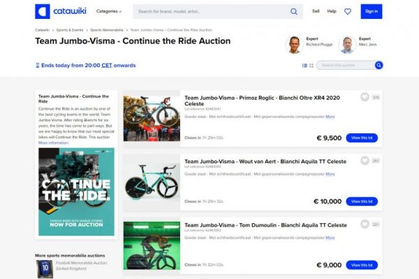 ログリッチ、ワウトなど、選手の使用バイクが買えるオークション! 締め切り迫る