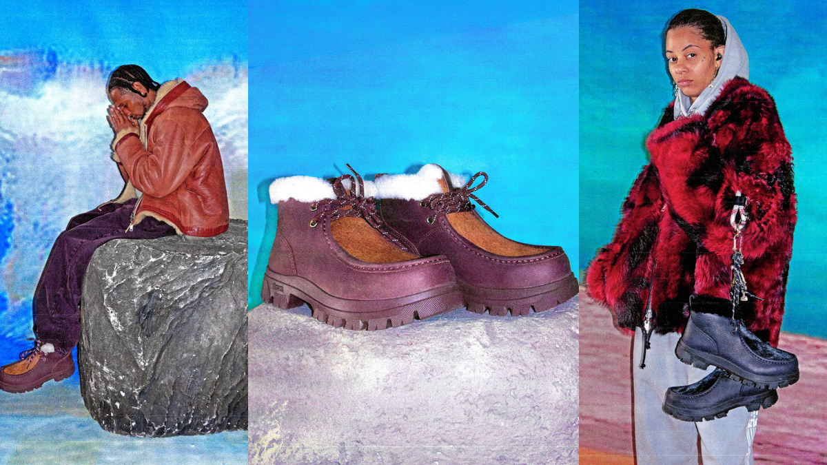 SOREL × Aries「Daystorm Chukka」のキャンペーンビジュアルと商品写真
